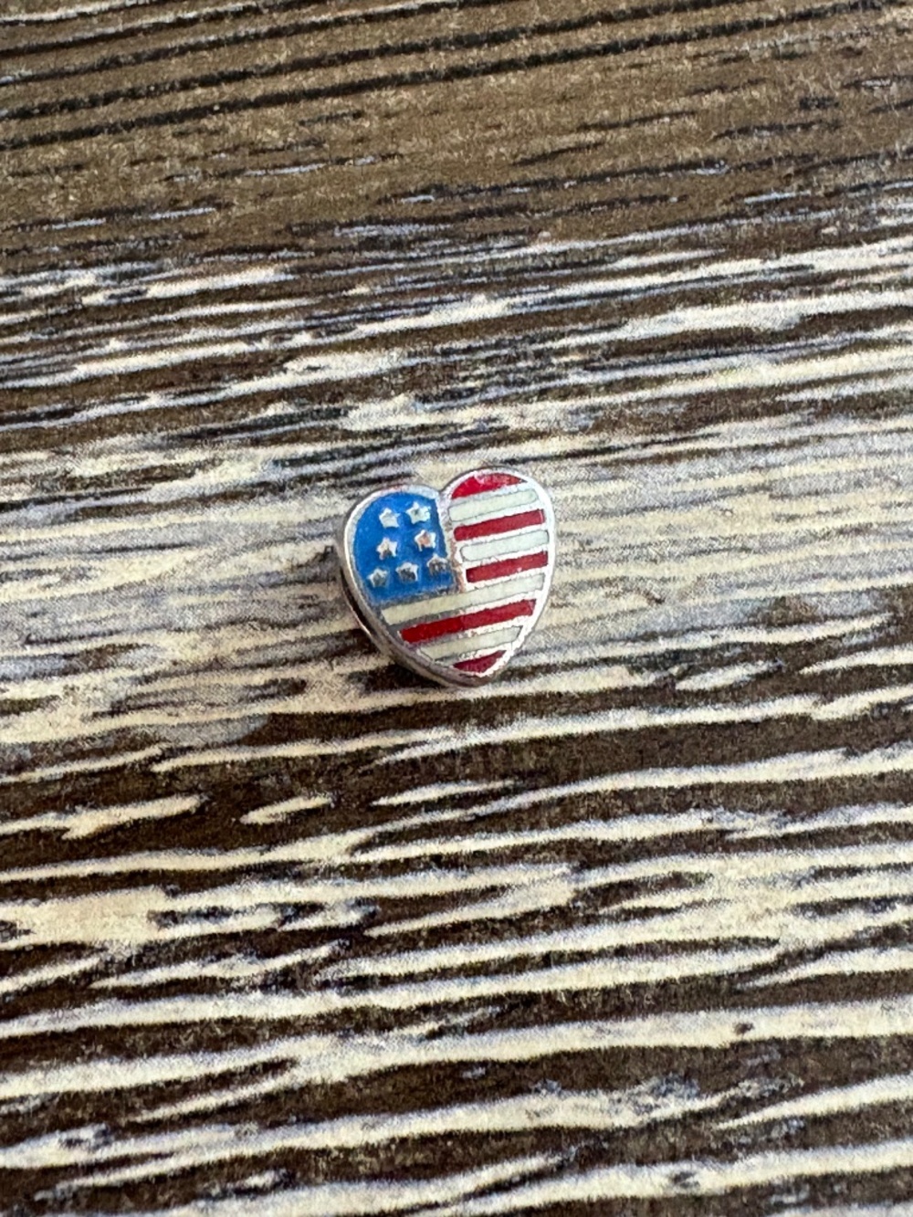 Authentic Pandora Sterling Silver USA Heart Flag Charm - Picture 4 of 7